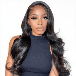 13x4 Lace Front Human Hair Wigs Natural Color Body Wave Density (Option: 18inch)