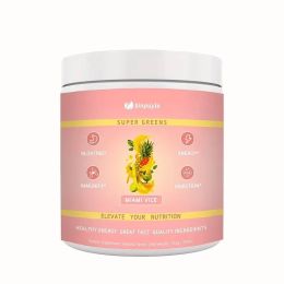 Super Greens Powder Miami Vice Flavor 255g Natural Daily Greens Supplement Supports Energy Digestion Immunity Bloating Relief (Option: 1)