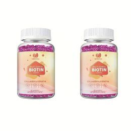 Biotin 12000MCG Beauty Gummies With Collagen & Keratin, Hair, Skin & Nail Support, 60 Count (Option: 2)